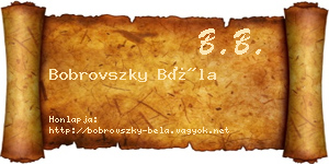 Bobrovszky Béla névjegykártya