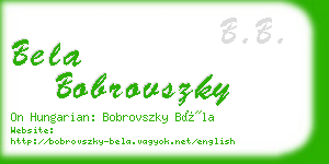 bela bobrovszky business card